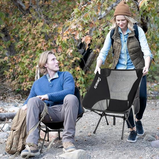 Opvouwbare campingstoel draagbaar voor outdoor tuin strand vissen - SWAWIS ultralicht met draagtas 150 kg visstoel campingstoel — afbeelding 3