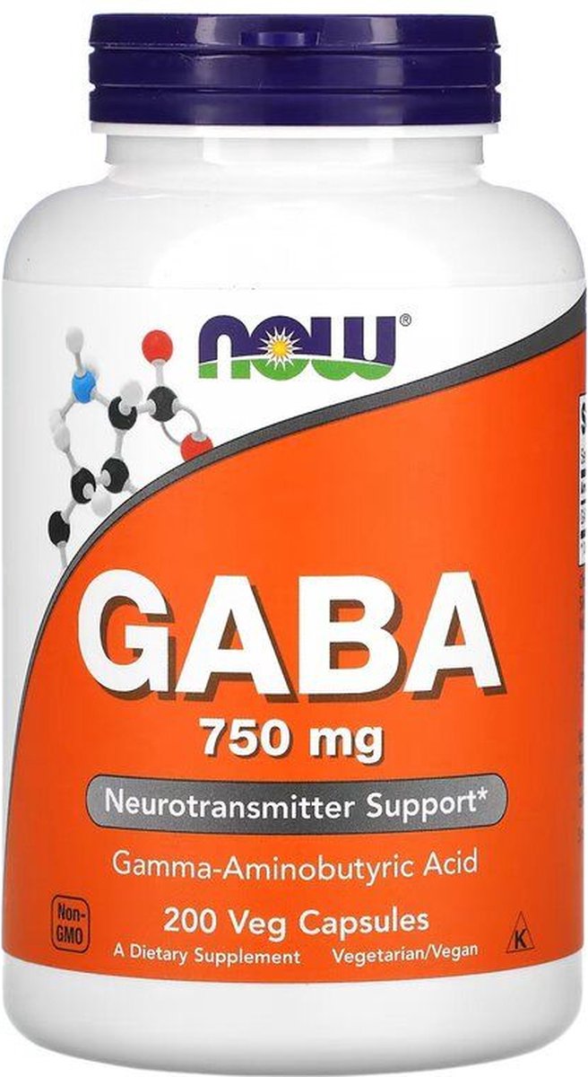 Goedkoopste Now Foods GABA Capsules - 750 mg - 200 Vegan Capsules