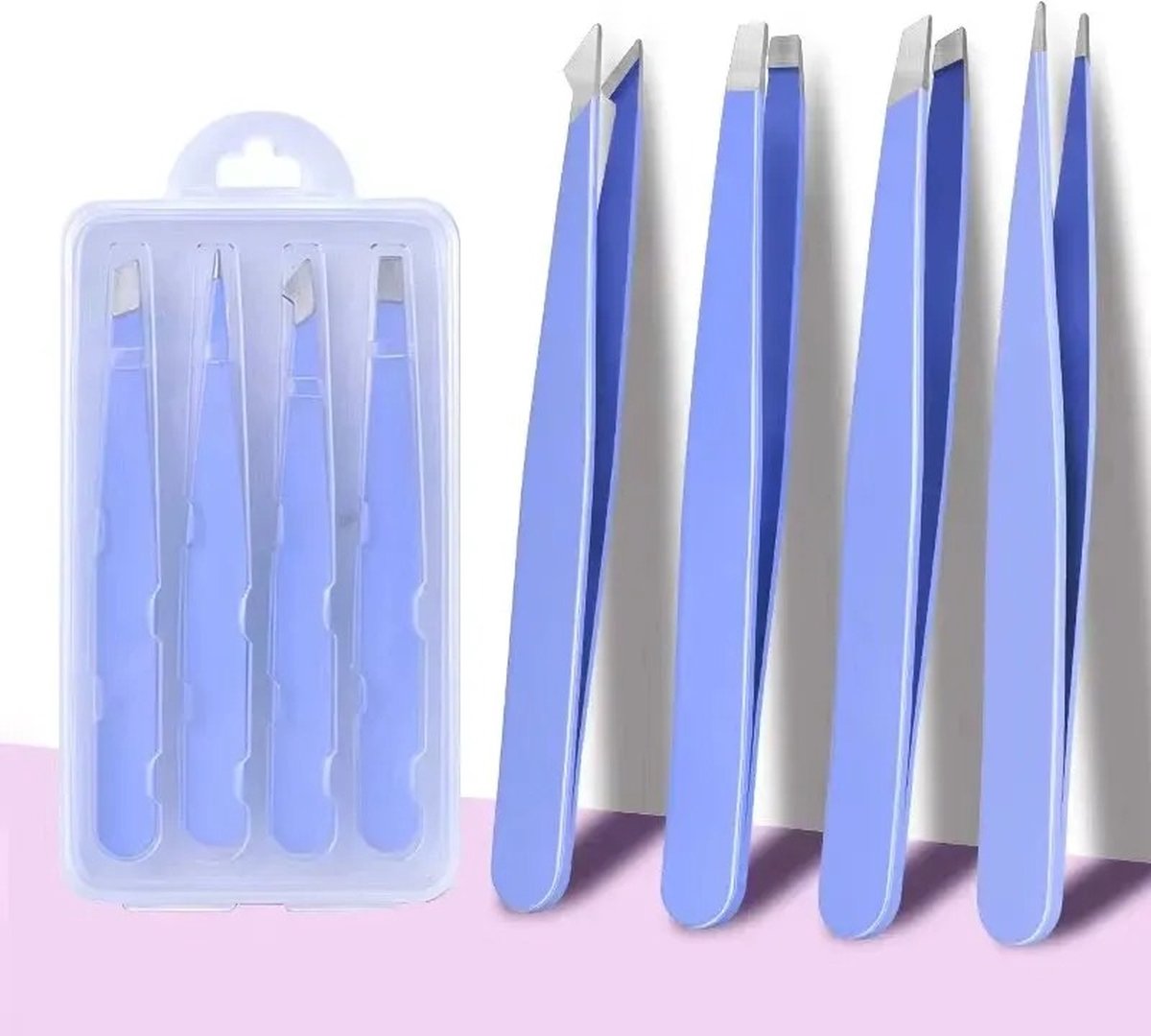 Goedkoopste WiseGoods Premium Precisie Pincet Set - Haartrimmer - Wenkbrauw Trimmer - Verzorging Wenkbrauwen - Beauty Accessoires - 4st Paars