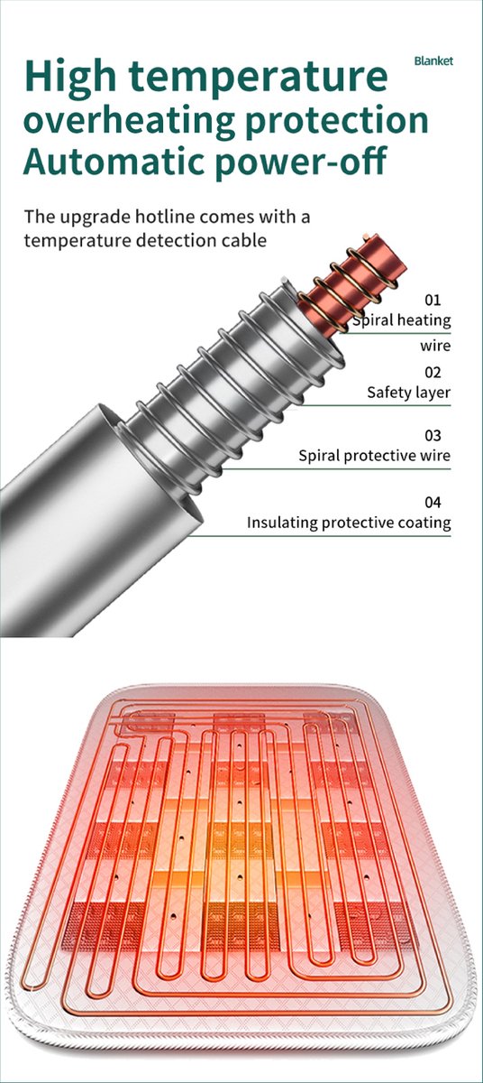 Elektrische Deken XL 180 x 130 cm - Grijs - afbeelding 3