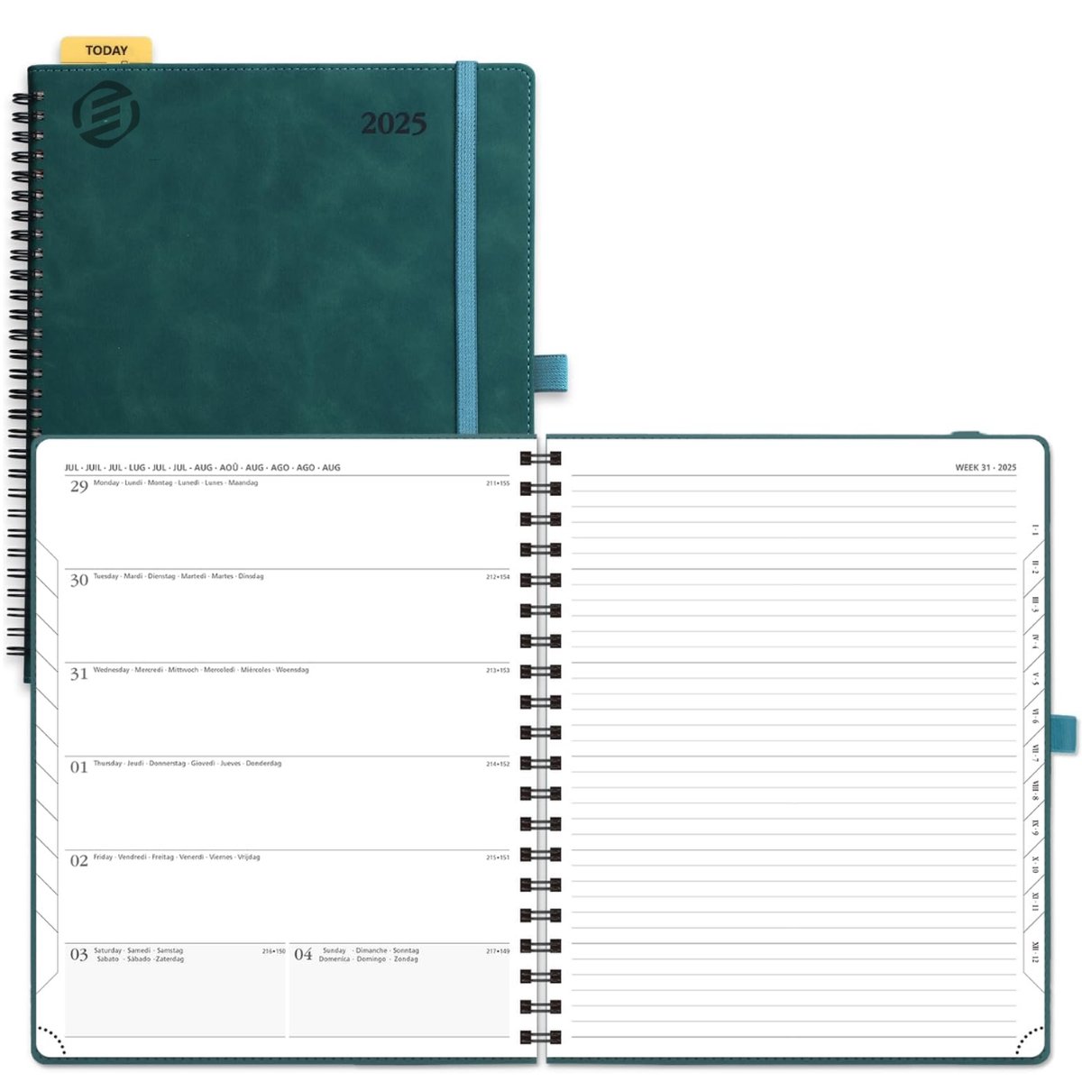 Equivera Weekplanner 2025 - Weekly Planner - Agenda - Kalender - Maandplanner - Famillieplanner