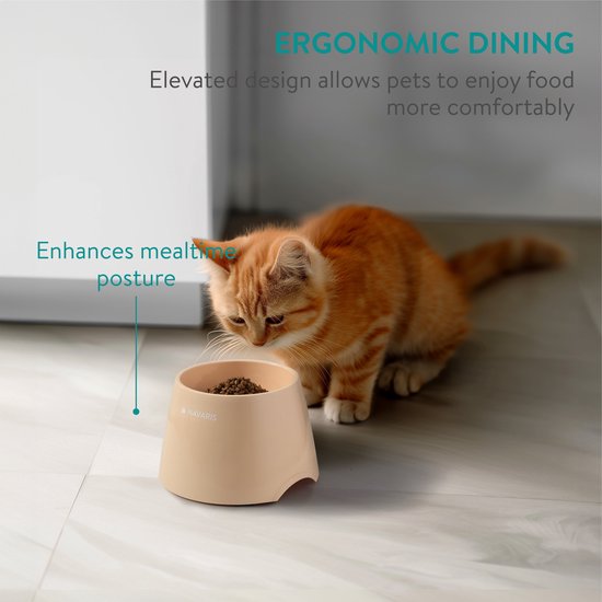 GUWINA Ondiepe Verhoogde Anti-Schrokbak voor Katten met Onderstel, Keramische Langzame Voerbak van 16 cm Breed voor Droog- en Natvoer, Anti-braken, Afwasmachinebestendig (Wit