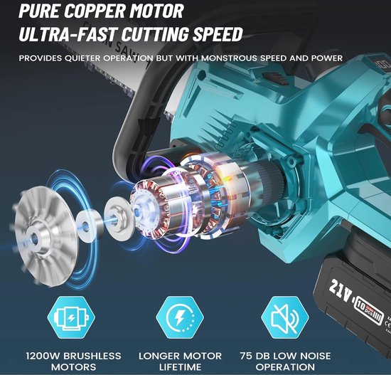 TONYSA Mini Tronçonneuse Sans Fil De 6 Pouces Avec Deux Batteries 21 V 1 300 Mah Moteur A Balais Ideale Pour La Coupe Du Bois Lelagage La Cour Et Le Jardin Rouge 90202168