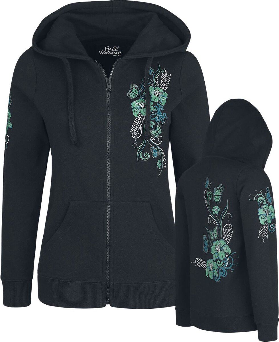 Full Volume Zwart sweatshirt jack met print - Dames - XXL