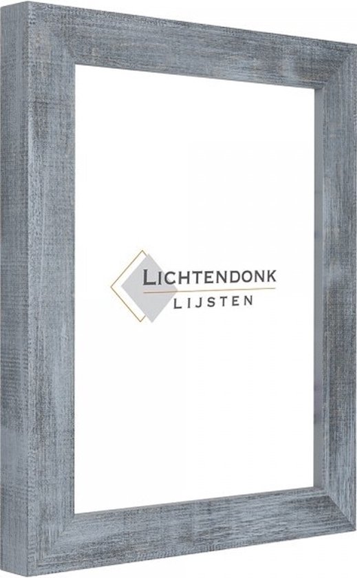 Cadre photo Bleu - Aspect bois - Format photo 50x60 - Verre antireflet - Art.nr. 55-549