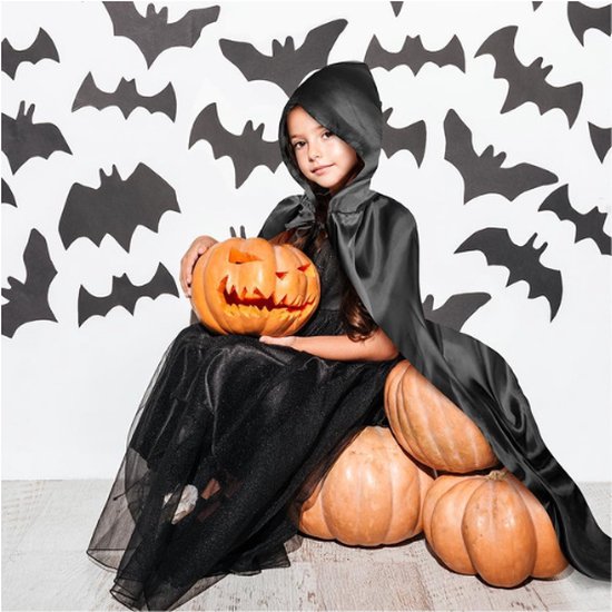 Zwart cape halloween | Perfect voor griezelige feesten