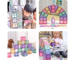 MNTL Magnetic Tiles - Magnetische Tegels - A Merk Kwaliteit - Magnetische Bouwstenen 108 stuks PASTEL - Magnetisch Speelgoed - Combineer Met Andere Merken - Open Einde - Montessori Speelgoed