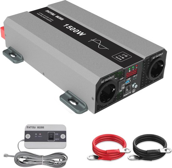 Omvormer 12V>230V 500W (zuivere Sinus Omvormer 12V>230V 500W (zuivere Sinus