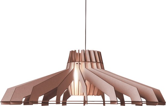 Van Tjalle en Jasper | Nikolamp Tesla XL hanglamp - Aged Pink | Bouwpakket | Extra Groot | MDF (hout) - Laser gesneden | Oud roze | E27 fitting | Dimbaar - Geschikt voor dimbare E27 LED lichtbron | Uniek Dutch Design Product | Gemaakt in Amsterdam