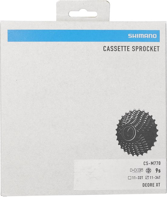 Cassette 9 speed Shimano Deore XT CS-M770 11-34T van Shimano — afbeelding 3