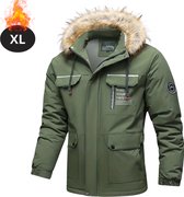 Nivard Veste d'hiver - Parka - Homme - Hiver - Veste - Adulte - Élégant - Avec capuche - Veste matelassée - Vert armée - XL