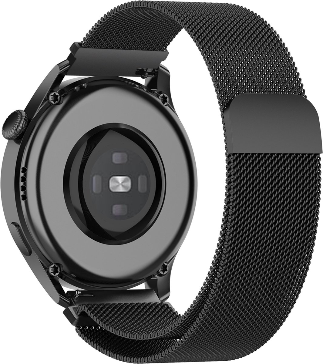 YONO Milanese Bandje 20mm - geschikt voor Samsung Galaxy Watch 7/6/5/Classic - Garmin Vivoactive 6/5 - Huawei Smartwatch - Zwart