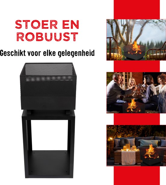 Vuurkorf | BBQ Collection | 39 X 39 X 85 Cm  Vonkenscherm Brandhoudopslag Incl Pook 871125219240 I36812 T3011130