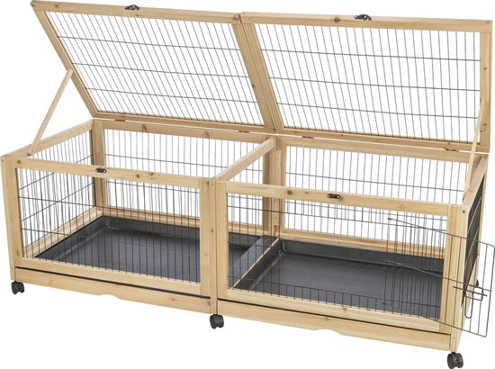 YIBEBE Konijnenhuis Cavia Huis: Groot Caviahuis Met Helling 4 Ingangen Cavia S Speelgoed Accessoires Wood 2117719394