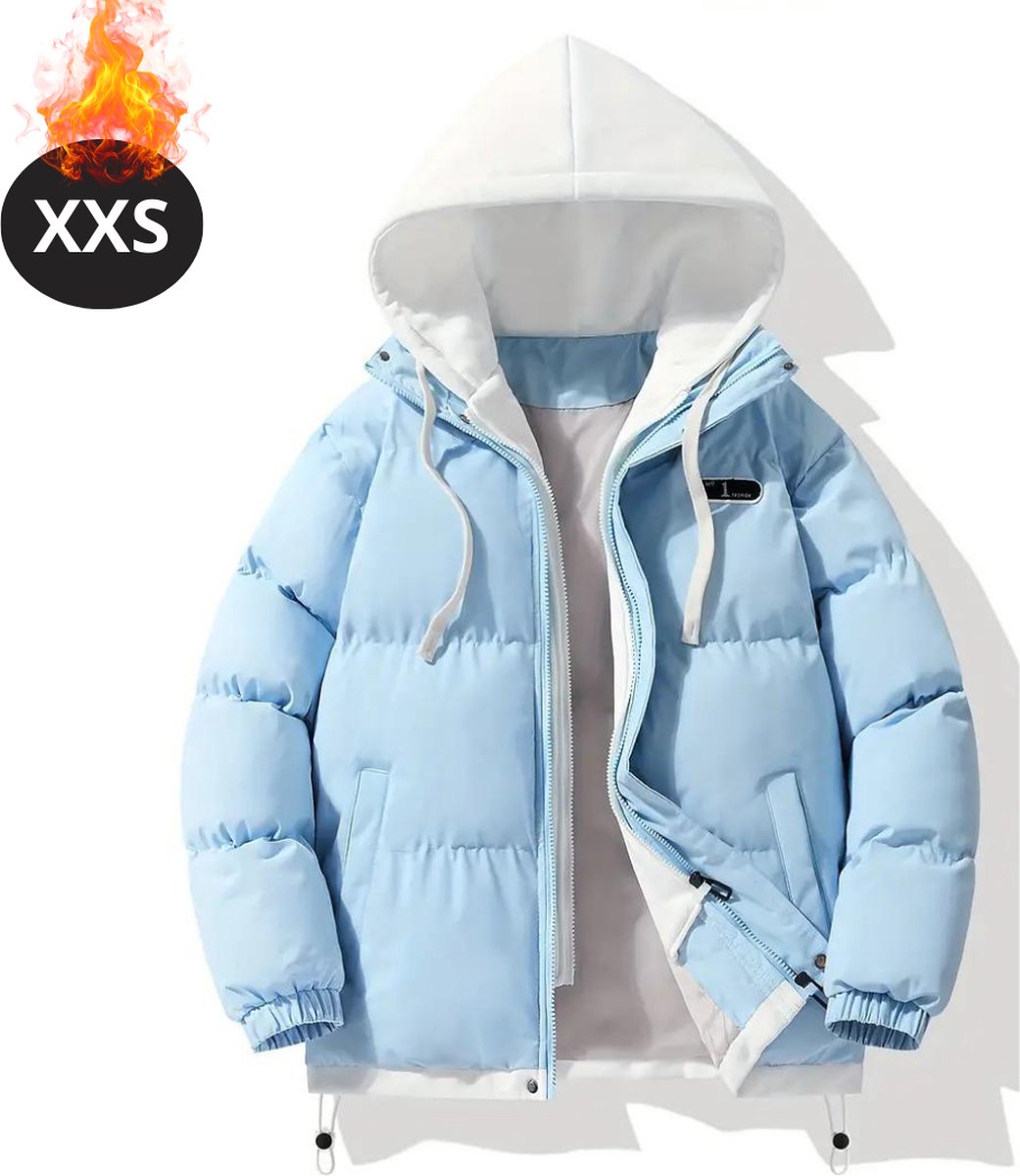 Nivard Winterjas Parka Heren Winter Jas Volwassen Stijlvol Met Capuchon Gewatteerde Jas Blauw