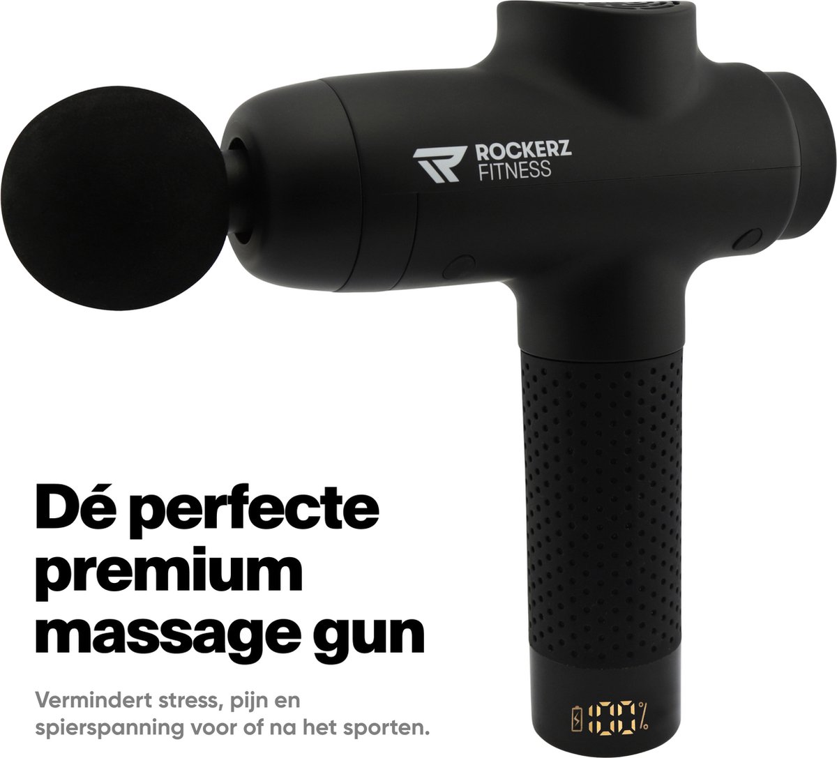 Afbeelding 2 van Rockerz Massage gun - Premium Massage Apparaat - Massage gun professioneel - Inclusief 15 opzetstukken en koffer - Massage pistool