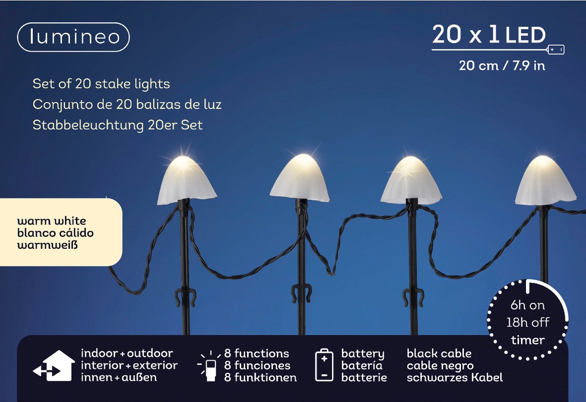 Kaemingk - Decoratieve LED Lamp - Grzybki - Op Batterijen - 20x380 cm