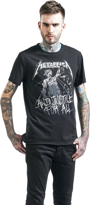 Chemise amplifiée metallica justice pour tous Zwart-Xl