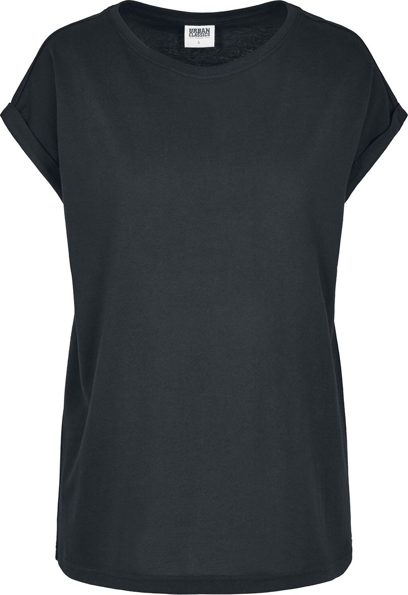 Urban Classics Organic Extended Shoulder Tee Dames T-shirt – XXL Zwart