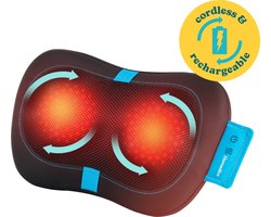Coussin de massage Shiatsu sans fil HoMedics avec chaleur SP50H - Convient au cou, aux épaules, au dos, aux ischio-jambiers et aux jambes - Appareil de Massage - USB C
