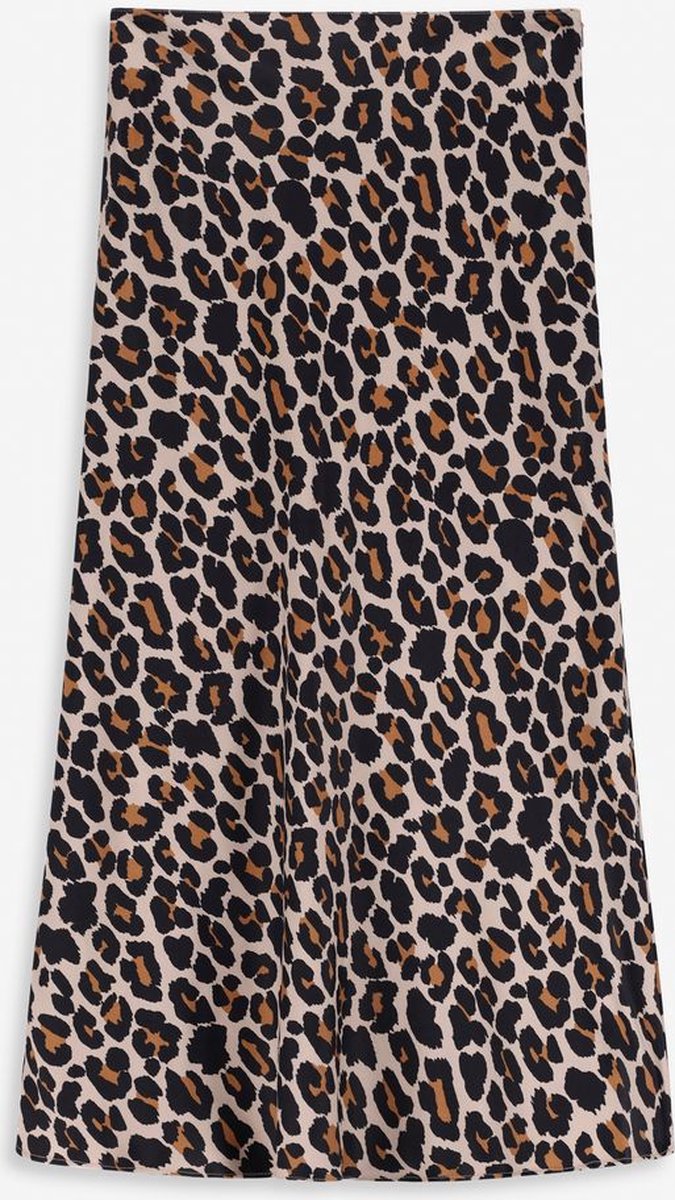 Sissy-Boy - Bruine satijnen rok met leopard print