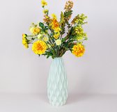 Bouquet de soie avec vase - 60-70 cm de haut - Fleurs artificielles, fleurs en soie, fausses fleurs, fausses fleurs, bouquet artificiel
