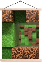 Support pour affiches avec affiche 60 x 80 cm - Affiche scolaire - Gaming - Blocs - Jeux - Enfants - Affiche textile - Lattes vierges