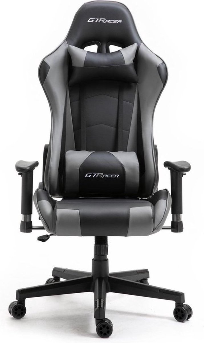 GTSport Gaming Stoel Ergonomisch Verstelbaar Grijs - afbeelding 2