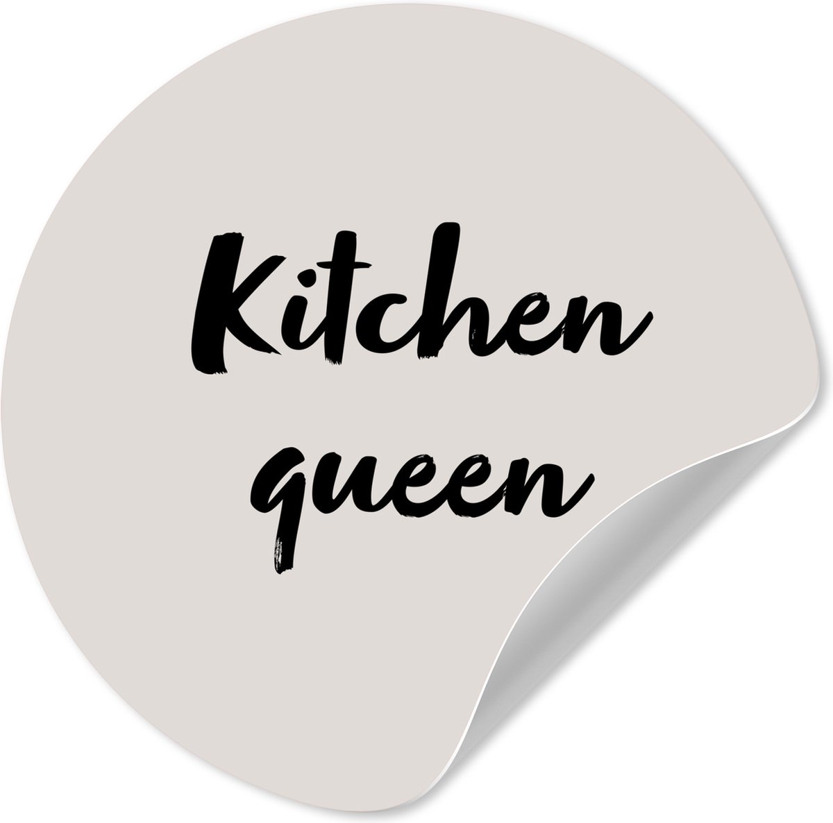 WallCircle® - Behangcirkel 50x50 cm - Muurstickers Kitchen queen - Spreuken - Vrouw - Keuk