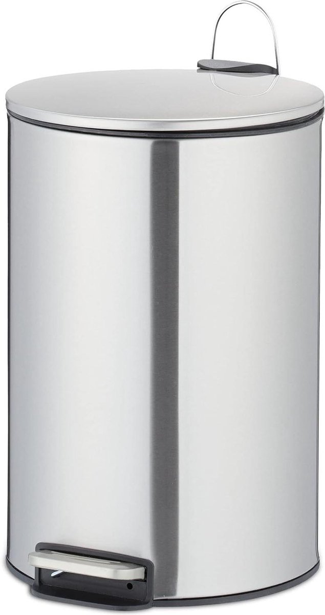 Goedkoopste 12 liter pedaalemmer rvs met binnenemmer en softclose - afvalbak voor keuken en badkamer zilverkleurig pedaalemmer 50 liter