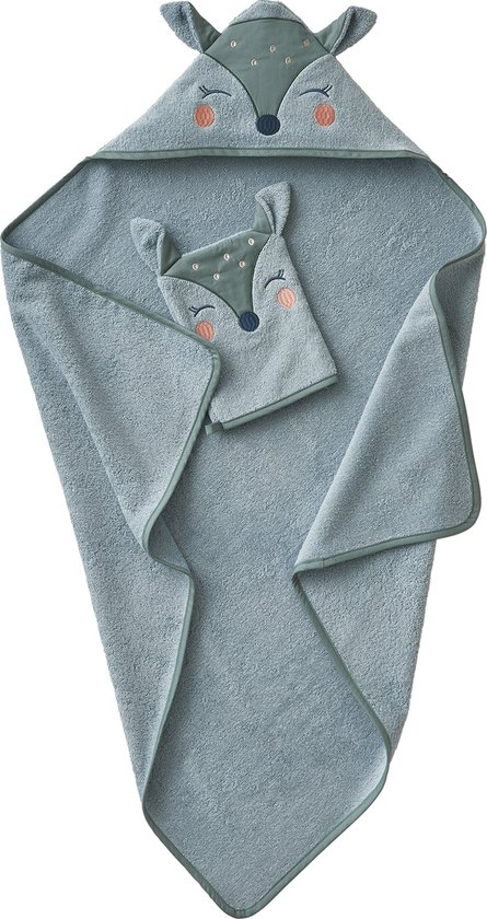 Vertbaudet Cape de bain + gant de toilette Cerf