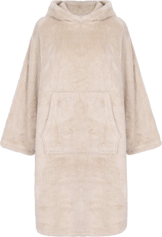 Hunkemöller Dames Nachtmode Snuggle Fleece Jurk Lounge Beige