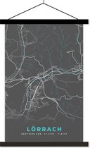Porte-affiche avec affiche - Affiche scolaire - Allemagne - Blauw - Lörrach - Plan de la ville - Carte - Plan - 60x90 cm - Lattes noires