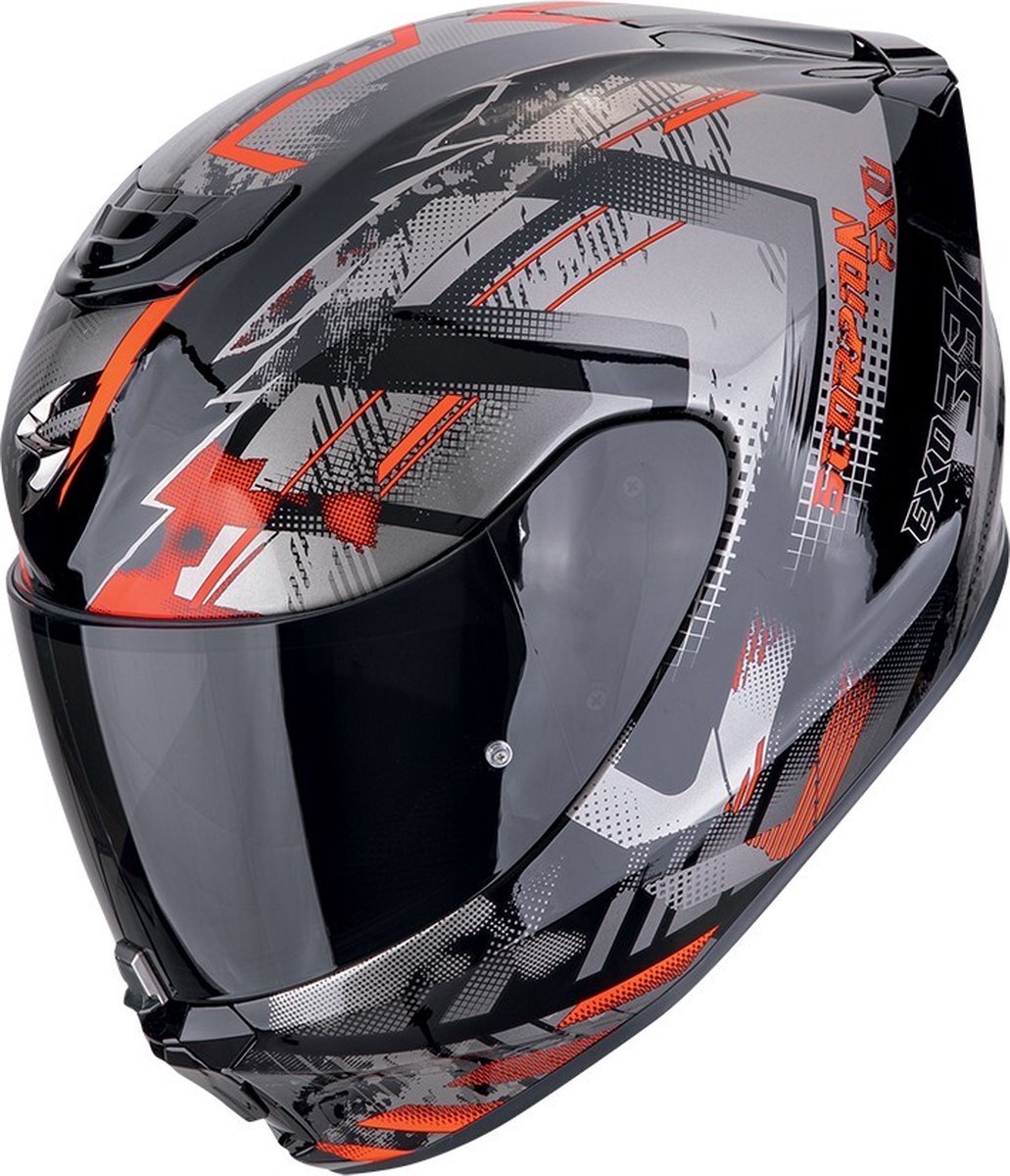 Scorpion Exo-391 Clutter black-red - Maat XXL - Integraal helm - Scooter helm - Motorhelm - Grijs Mat Zwart Rood - Scooterhelmen mannen en vrouwen.