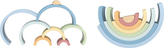 Tooky Toy Houten Regenboog Stapelaar - FSC mixed - Montessori Speelgoed van Tooky Toy — afbeelding 5