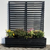AMISHOUT - Plantenbak met klimrek 140x40x36 (176) cm - zwart | bloembak buiten