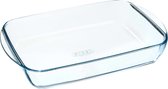 2x Plat de cuisson rectangulaire en verre 2,6 litres 35 x 23 x 5 cm - Plat à four - Plat à pâtisserie