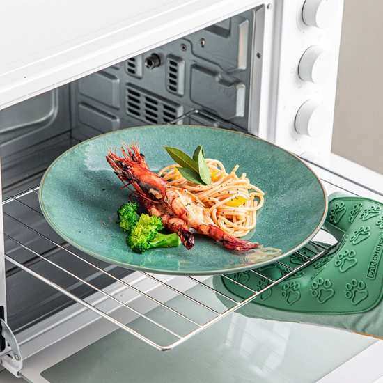 Service de table de luxe LBB - 32 pièces - 8 personnes - Porcelaine - Service d'assiettes - Assiettes plates - Assiettes à dessert - Bols - Set - Vert