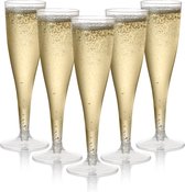 MATANA - 24 Herbruikbare Plastic Champagneglazen 130ml - voor Bruiloften, Verjaardagen, Kerst & Feesten
