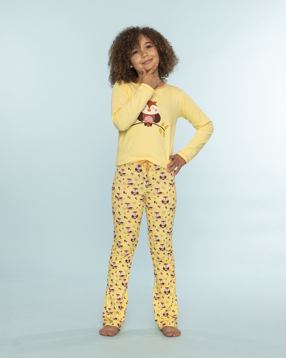 Claesen's ® - Pyjama245339-Owl-12 Geel