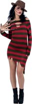Smiffy's - Costume de Films Horreur - Robe Rayée Freddy Krueger Femme - Rouge, Zwart - Petit - Halloween - Déguisements