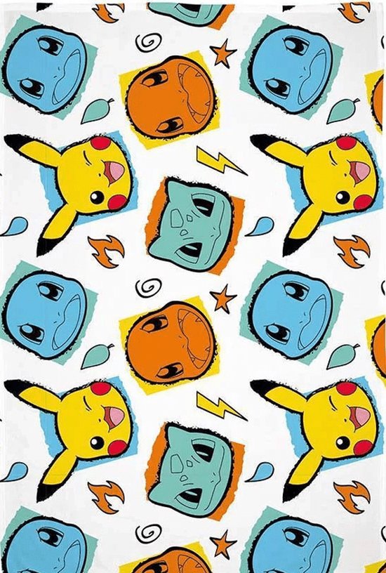 Pokémon Quilted Weighted Blanket, Pikachu, Squirtle, Charmander, Bulbasaur