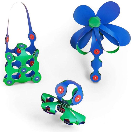 Clixo Crew 30 stuks set (blauw/groen)- flexibel magnetisch speelgoed– combinatie van origami en bouwspeelgoed-montessori speelgoed- educatief speelgoed- speelgoed 4,5,6,7,8 jaar jongens en meisjes