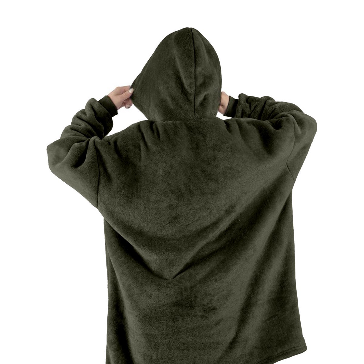 Zoem - Fleece deken met mouwen Groen - inclusief fleece sokken - fleece plaid - sweater - 280 gsm — cadeau in Wonen & Interieur - foto 5