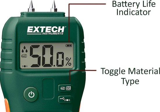 Compacte vochtmeter 1 stuk - MO50 - met LCD Display | bol