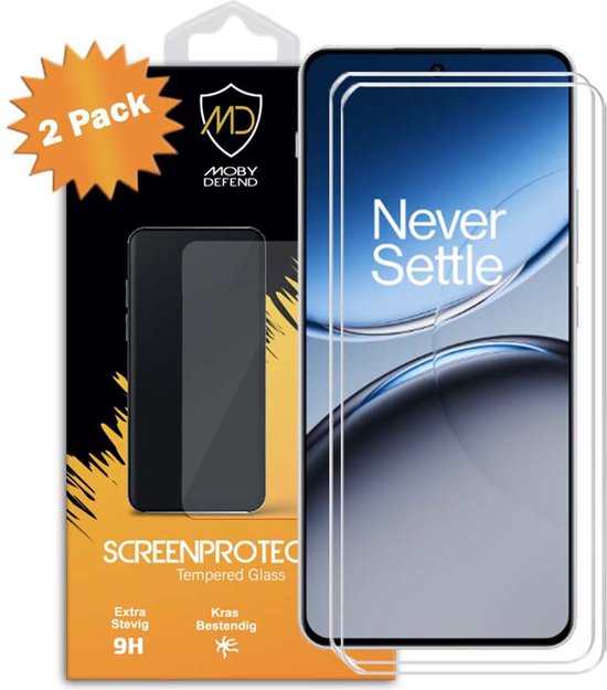 2-Pack OnePlus Nord 4 Screenprotectors - MobyDefend Case-Friendly Screensaver - Gehard Glas - Glasplaatjes Geschikt Voor: OnePlus Nord 4