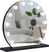 Bol.com Hollywood Spiegel met Verlichting - 3 Standen - 2700K/4500K/6400K - Vanity Mirror - Verstelbare licht - 60cm - Zwart aanbieding