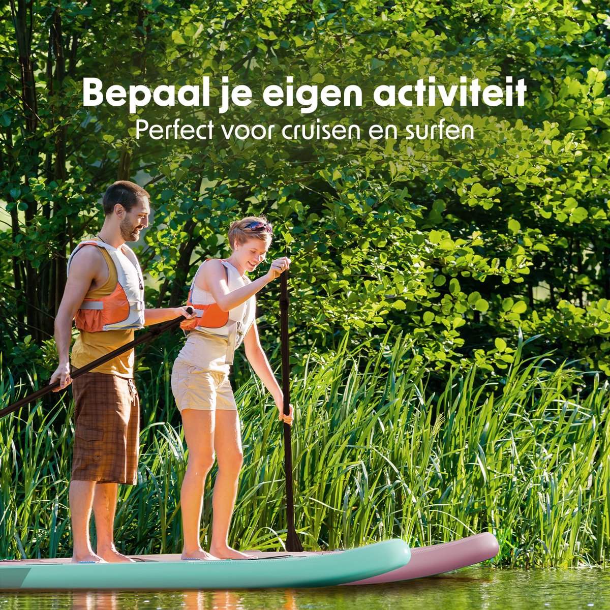 LifeGoods SUP Board Allround Compact - 120 KG Draagkracht - 300 x 76 cm - Opblaasbaar - Compleet SUP pakket - Mintgroen – foto 3