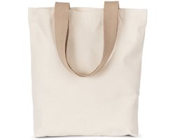 Kimood Gerecyclede shopper met platte bodem KI5202 - Ecume / Hemp - One size