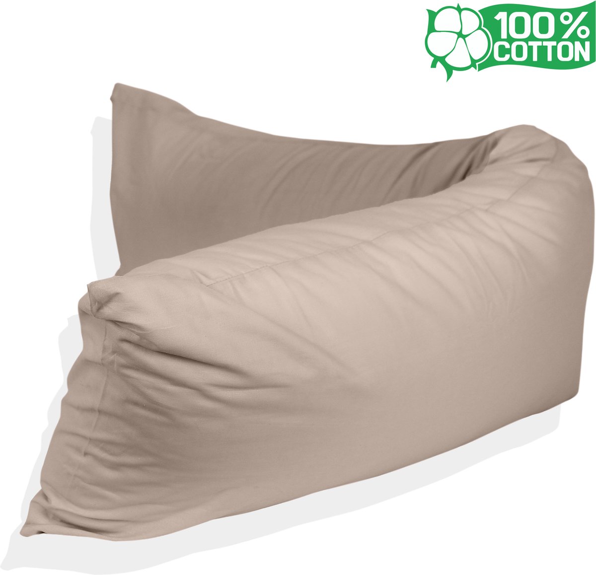 Katoenen lichaamskussen sloop - Lichaamskussen sloop 40 x 145 - Body Pillow sloop - 100% katoen - Kussensloop - Taupe - Zwangerschapskussens sloop - Voedingskussen sloop